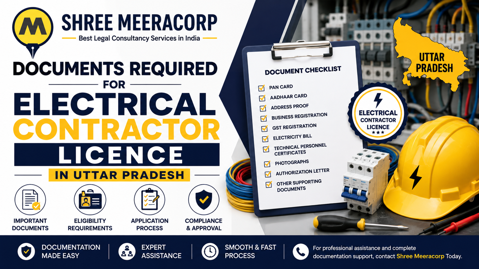 Documents Required for Electrical Contractor Licence in Uttar Pradesh