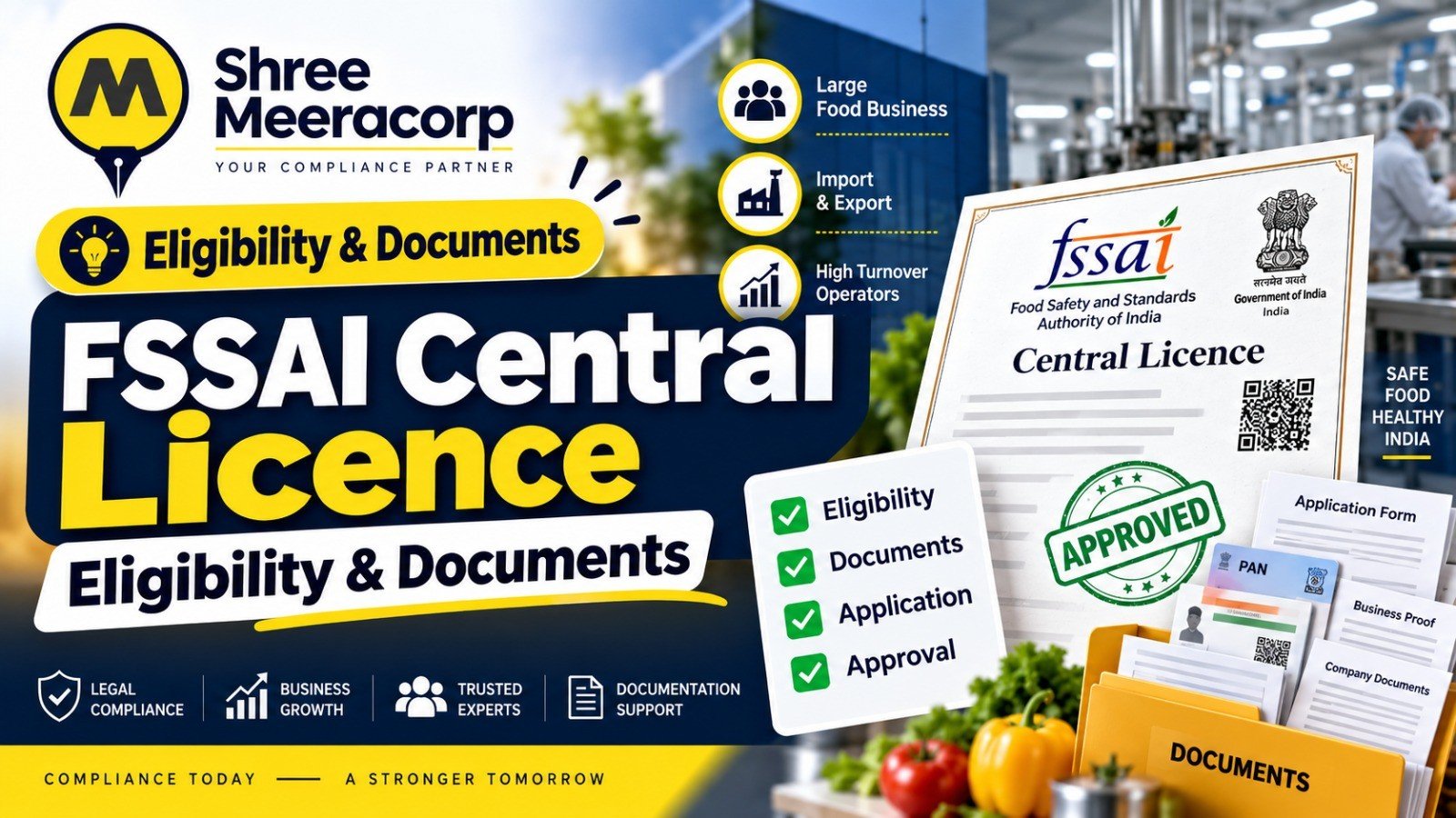 FSSAI Central License Eligibility & Documents: Complete Guide 2026